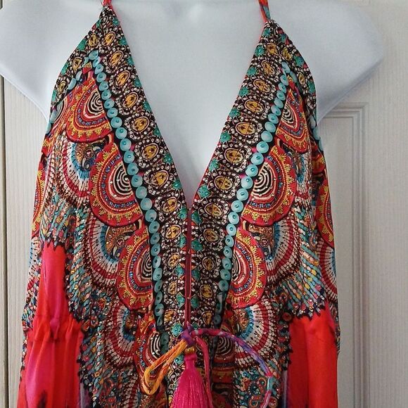 Ranee’s Miami Multicolor Animal Print Hawaiian Resortwear Halter  Dress NWOT  OS - Picture 5 of 11